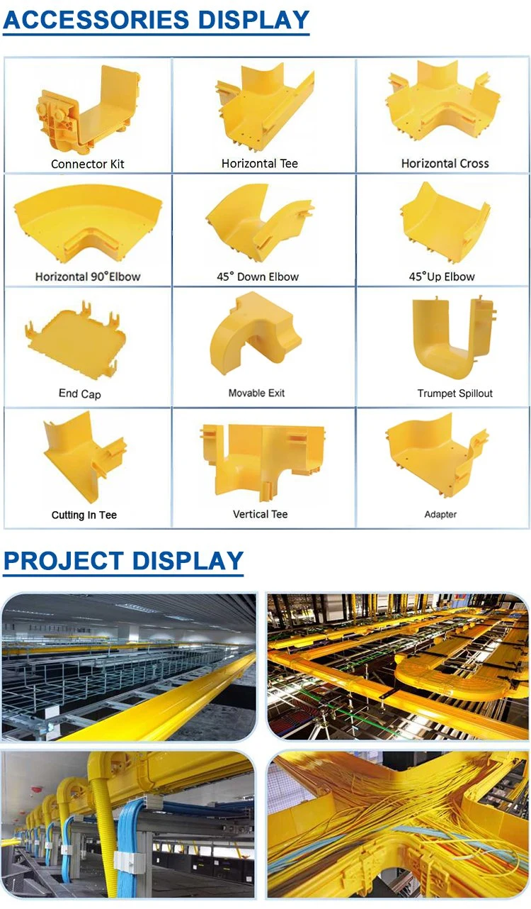 Fiber Optic Duct and Fiber Raceway Fiber Runner Plastic Cable Ladder Tray