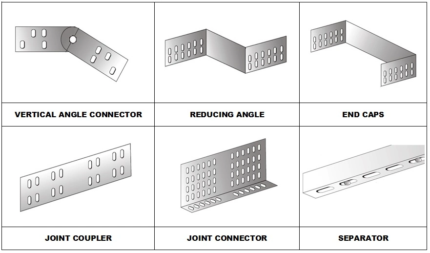 Heavy Duty Cable Tray Accessories Hozizontal Tees/Crosses/Vertical Outside Elbows/Inside Elbows