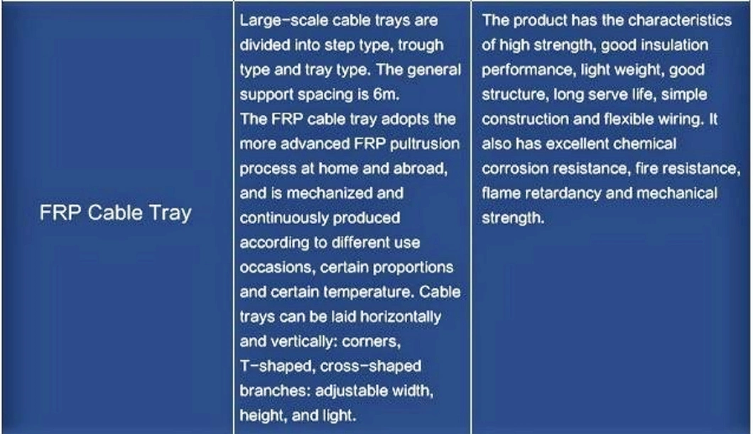 High Quality FRP GRP Cable Trough Trunking Tray for Power/ Electric